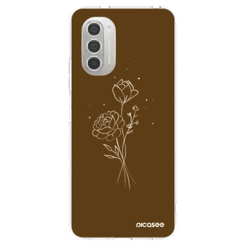 Picasee silikonski prozorni ovitek za Motorola Moto G51 - Brown flowers