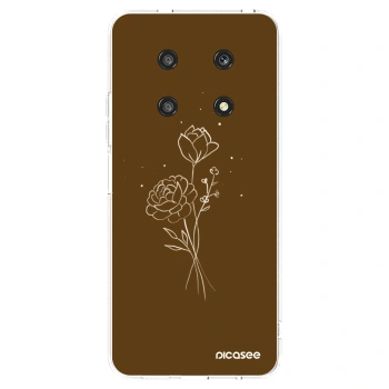 Picasee silikonski prozorni ovitek za Honor Magic4 Lite 5G - Brown flowers