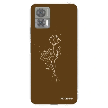 Picasee silikonski prozorni ovitek za Motorola Edge 30 Neo - Brown flowers