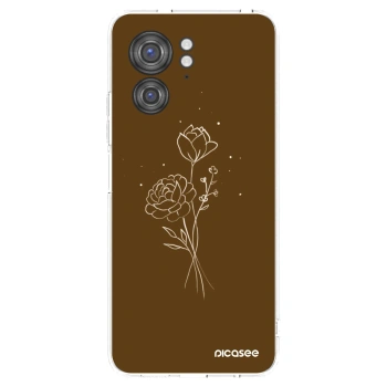 Picasee silikonski prozorni ovitek za Motorola Edge 40 - Brown flowers