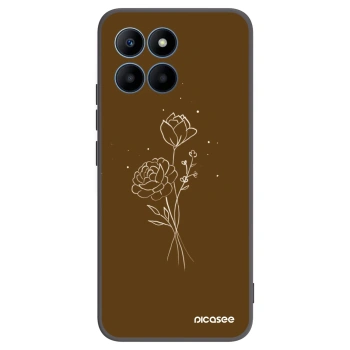Picasee silikonski črni ovitek za Honor 70 Lite - Brown flowers