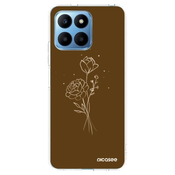 Picasee silikonski prozorni ovitek za Honor 70 Lite - Brown flowers