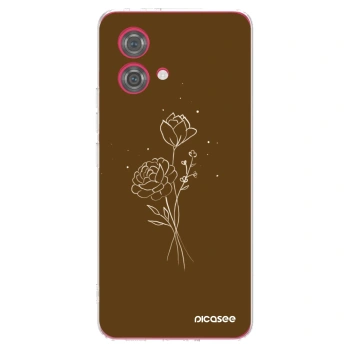Picasee silikonski prozorni ovitek za Motorola Moto G84 5G - Brown flowers