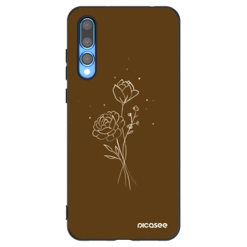 Picasee silikonski črni ovitek za Huawei P20 Pro - Brown flowers