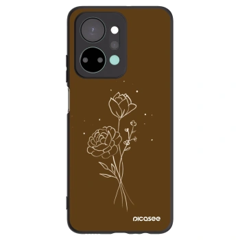 Picasee silikonski črni ovitek za Honor X7a - Brown flowers