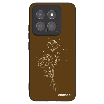Picasee silikonski črni ovitek za Xiaomi 14 - Brown flowers