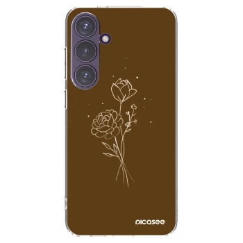 Picasee silikonski prozorni ovitek za Samsung Galaxy S24+ S926B 5G - Brown flowers
