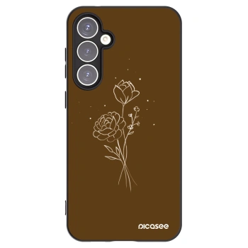 Picasee silikonski črni ovitek za Samsung Galaxy S23 FE S711B - Brown flowers