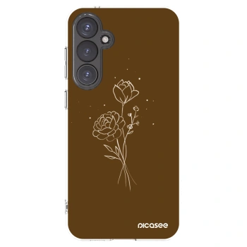 Picasee silikonski prozorni ovitek za Samsung Galaxy S23 FE S711B - Brown flowers