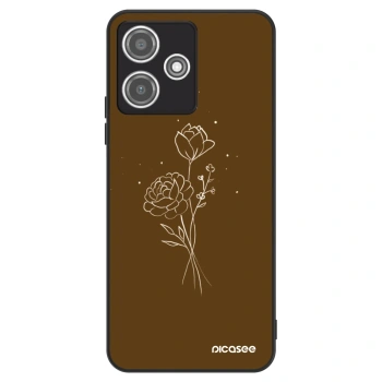 Ovitek za Xiaomi Redmi 12 5G - Brown flowers