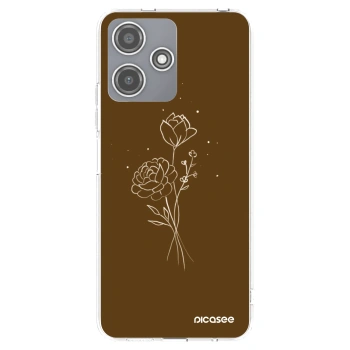 Picasee silikonski prozorni ovitek za Xiaomi Redmi 12 5G - Brown flowers