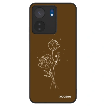 Ovitek za Xiaomi Redmi 13C 4G - Brown flowers