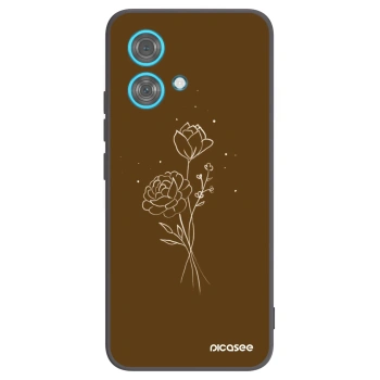 Picasee silikonski črni ovitek za Motorola Edge 40 Neo - Brown flowers