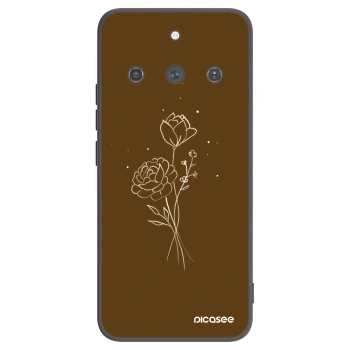 Picasee silikonski črni ovitek za Realme 11 Pro+ - Brown flowers