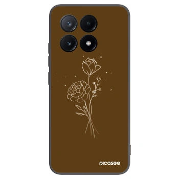 Picasee silikonski črni ovitek za Xiaomi Poco X6 Pro - Brown flowers