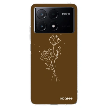 Picasee silikonski prozorni ovitek za Xiaomi Poco X6 Pro - Brown flowers