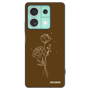 Picasee silikonski črni ovitek za Xiaomi Redmi Note 13 5G - Brown flowers