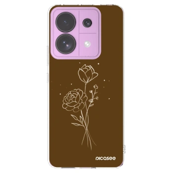 Picasee silikonski prozorni ovitek za Xiaomi Redmi Note 13 Pro 5G - Brown flowers