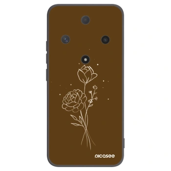 Picasee silikonski črni ovitek za Honor Magic6 Lite 5G - Brown flowers