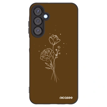 Picasee silikonski črni ovitek za Samsung Galaxy A25 A256B 5G - Brown flowers