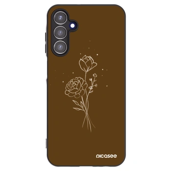 Picasee silikonski črni ovitek za Samsung Galaxy A15 A156B 5G - Brown flowers