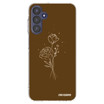 Picasee silikonski prozorni ovitek za Samsung Galaxy A15 A155F 4G - Brown flowers