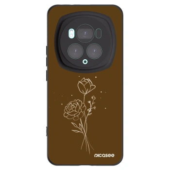 Picasee silikonski črni ovitek za Honor Magic6 Pro - Brown flowers