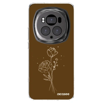 Picasee silikonski prozorni ovitek za Honor Magic6 Pro - Brown flowers