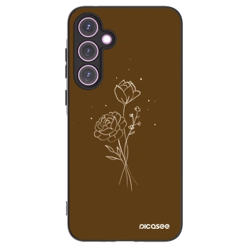 Picasee silikonski črni ovitek za Samsung Galaxy A35 5G A356B - Brown flowers