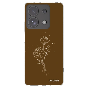 Picasee silikonski prozorni ovitek za Xiaomi Redmi Note 13 Pro 4G - Brown flowers