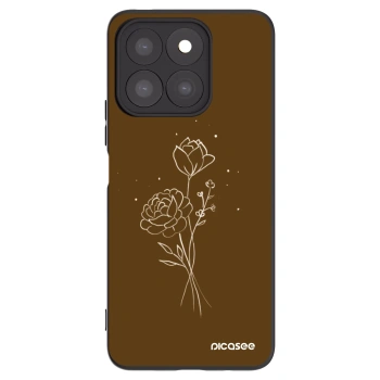Picasee silikonski črni ovitek za Honor X8b - Brown flowers