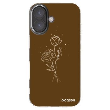Picasee silikonski prozorni ovitek za Apple iPhone 16 - Brown flowers