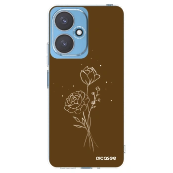Picasee silikonski prozorni ovitek za Xiaomi Redmi 13C 5G - Brown flowers