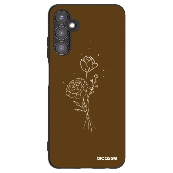 Picasee silikonski črni ovitek za Samsung Galaxy A05s A057G - Brown flowers