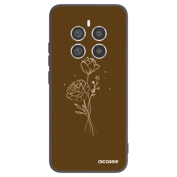 Picasee silikonski črni ovitek za Realme 12 Pro 5G - Brown flowers