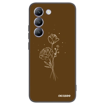 Picasee silikonski črni ovitek za Vivo V40 SE 5G - Brown flowers