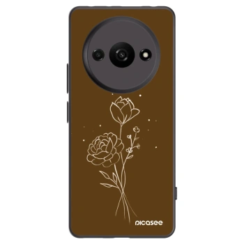 Picasee silikonski črni ovitek za Xiaomi Redmi A3 - Brown flowers
