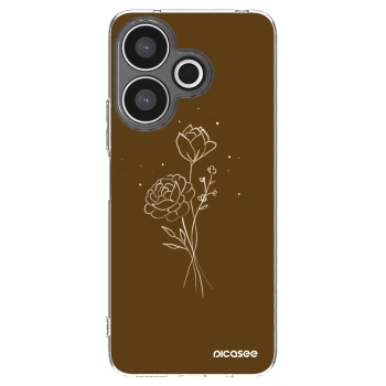 Picasee silikonski prozorni ovitek za Xiaomi Redmi 13 4G - Brown flowers