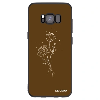 Picasee silikonski črni ovitek za Samsung Galaxy S8 G950F - Brown flowers