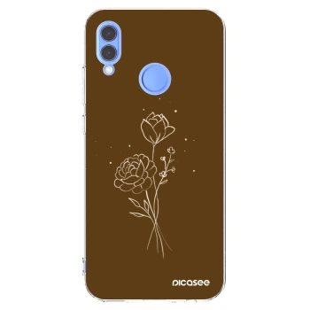 Picasee silikonski prozorni ovitek za Honor 10 Lite - Brown flowers