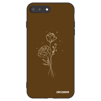 Picasee silikonski črni ovitek za Apple iPhone 7 Plus - Brown flowers
