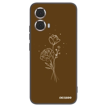 Picasee silikonski črni ovitek za Motorola Moto G85 - Brown flowers