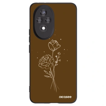 Picasee silikonski črni ovitek za Honor 200 Pro 5G - Brown flowers