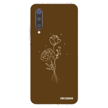 Picasee silikonski prozorni ovitek za Xiaomi Mi 9 - Brown flowers
