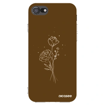 Picasee silikonski prozorni ovitek za Apple iPhone 7 - Brown flowers