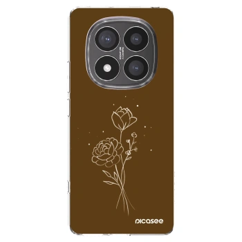 Picasee silikonski prozorni ovitek za Xiaomi Redmi Note 14 Pro+ 5G - Brown flowers