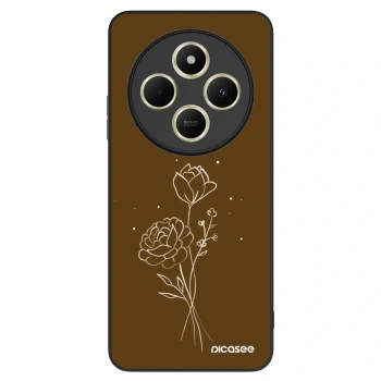 Ovitek za Xiaomi Redmi 14C - Brown flowers