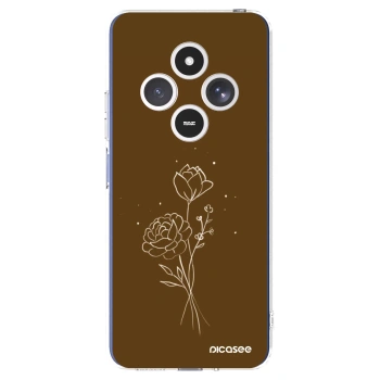 Picasee silikonski prozorni ovitek za Xiaomi Redmi 14C - Brown flowers