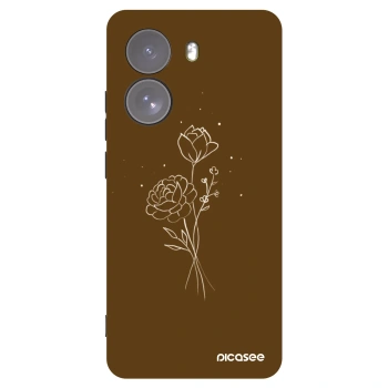 Picasee silikonski črni ovitek za Xiaomi Poco X7 - Brown flowers