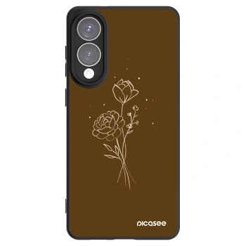 Picasee silikonski črni ovitek za Samsung Galaxy S25 Edge 5G - Brown flowers